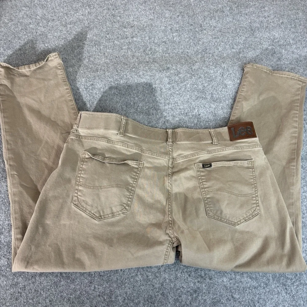 Lee Pants Extreme Motion Khaki Mens 40x30 (Fits 40x28) Straight Fit Stretch Tan - Picture 9 of 14